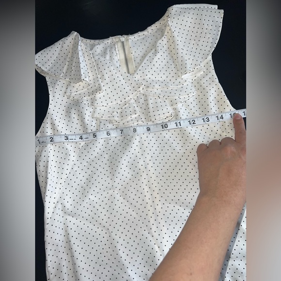 Gay Gibson Vintage 1960’s Top With Ruffle top, polka dots & full back zipper EUC - Picture 8 of 10